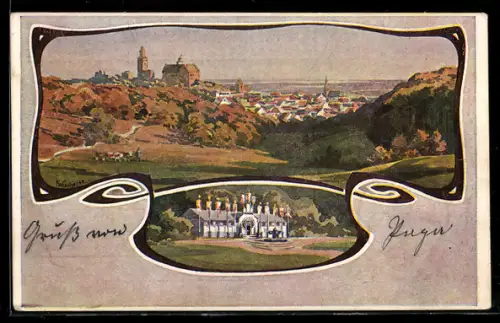 Künstler-AK Kronberg, Gesamtansicht