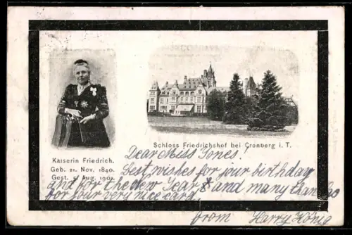 AK Schloss Friedrichshof bei Cronberg, Kaiserin Friedrich