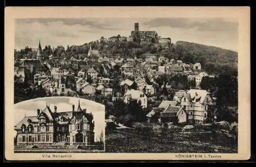 AK Königstein, Villa Rothschild, Ortsansicht