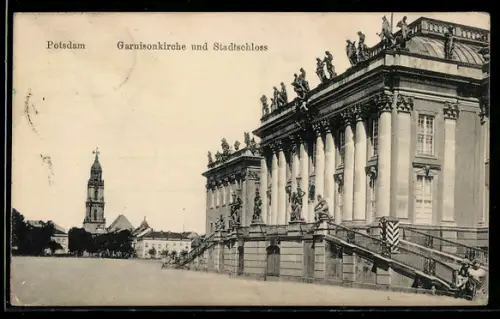 AK Potsdam, Garnisonkirche und Stadtschloss