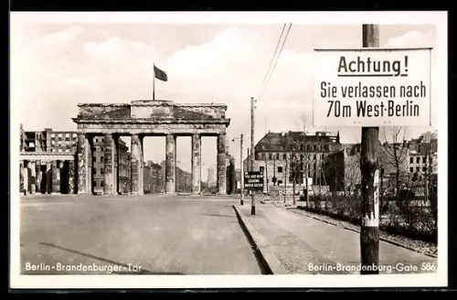 AK Berlin, Sektorengrenze Brandenburger Tor