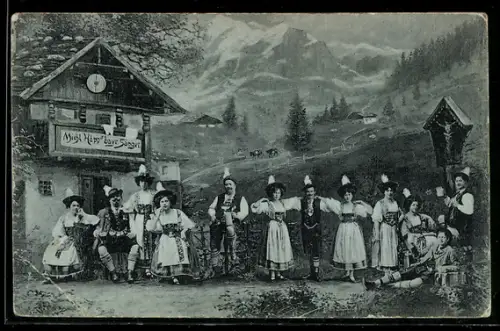 AK Michl Häpp's bayerische Sänger in Trachten