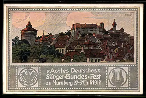 AK Nürnberg, Achtes Deutsches Sänger-Bundes-Fest 1912, Ortsansicht
