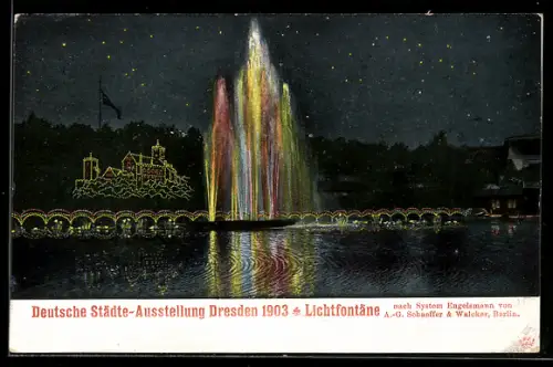 AK Dresden, Deutsche Städte-Ausstellung 1903 - Lichtfontäne