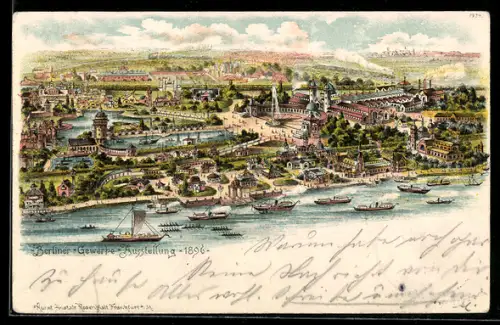Lithographie Berlin, Berliner Gewerbe-Ausstellung 1896, Totalansicht