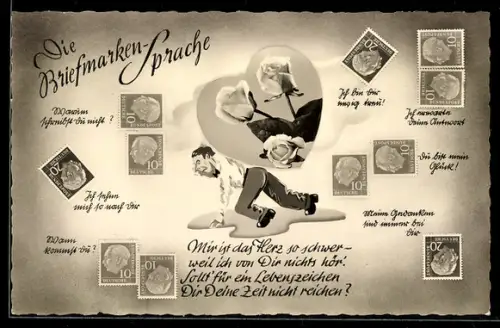 AK Briefmarkensprache, Wann kommst du, Ich bin dir ewig treu