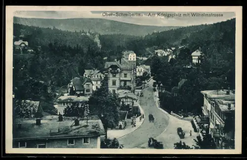 AK Ober-Schreiberhau, Am Königsplatz mit Wilhelmstrasse