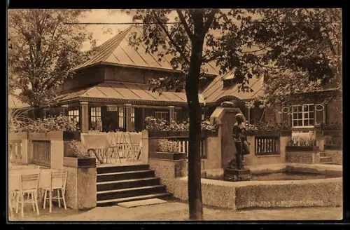 AK Dresden, Internationale Hygiene-Ausstellung 1911, Künstler und Studentenkneipe