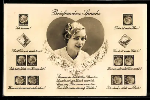 AK Briefmarkensprache, Wann werden wir uns wiedersehen!