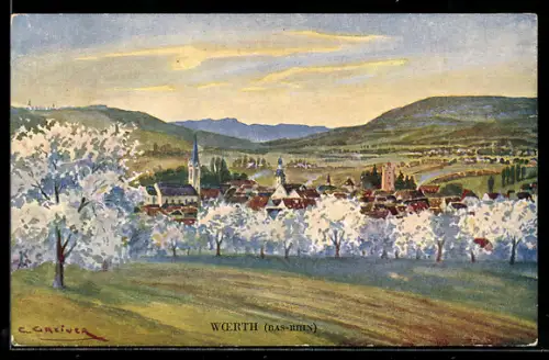 Künstler-AK Woerth, vue générale