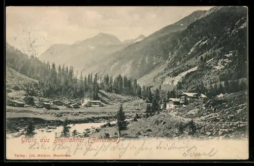 AK Ginzling /Zillertal, Breitlahner mit Bergpanorama und Wäldern