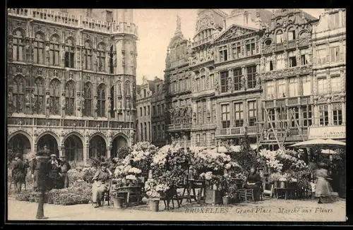AK Brüssel / Bruxelles, Grand` Place, Marché des Fleurs