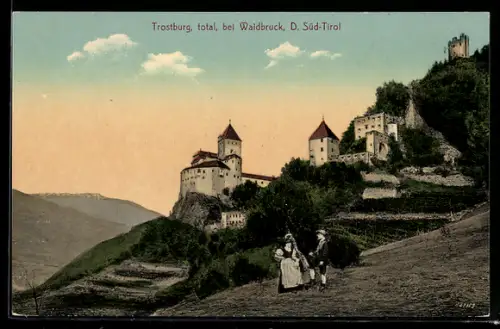 AK Waidbruck, Blick zur Trostburg