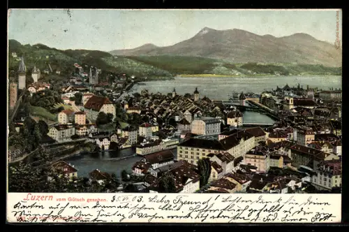 AK Luzern, Aufnahme vom Gütsch gesehen