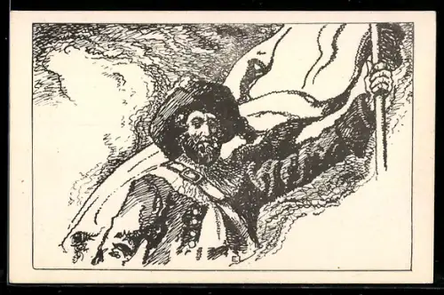 Künstler-AK Pfaffing /O.-Oe, Enthüllung des Denkmales auf dem Haushamerfelde am 15.8.1925