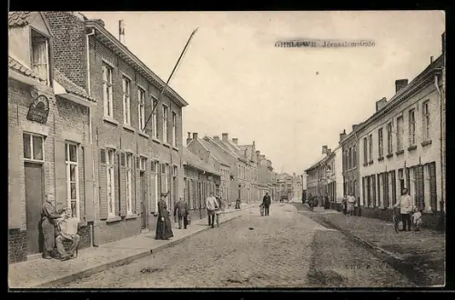 AK Gheluwe, Jerusalemstrate mit Anwohnern