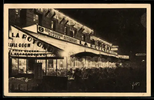 AK Paris-Montparnasse, Restaurant La Rotonde la Nuit