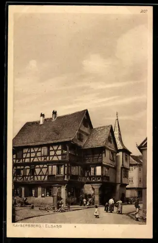 AK Kaysersberg i. Elsass, Ortspartie mit Fachwerkhaus