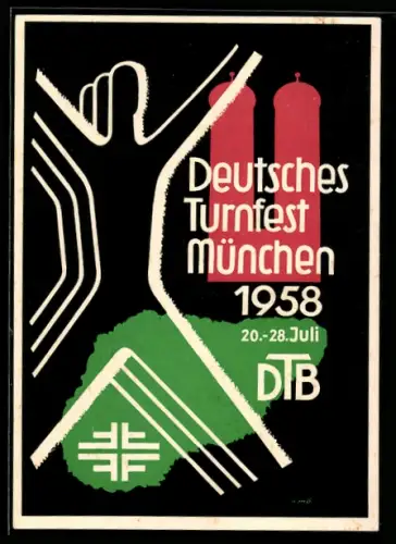 AK München, Deutsches Turnfest vom 20.-28. Juli 1958, DTB