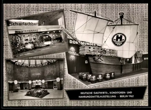 AK Berlin, Deutsche Gastwirts-, Konditoren- & Nahrungsmittelausstellung 1962, Ansichten der Ausstellung