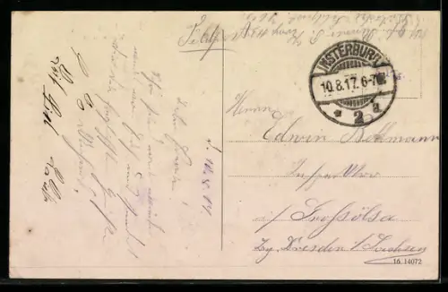 AK Insterburg, Wasserturm an der Strasse