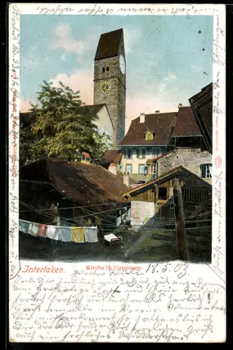 AK Interlaken, Kirche in Unterseen