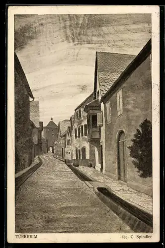 Künstler-AK Türkheim, Strassenpartie