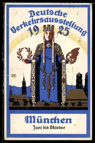 Künstler-AK Siegmund von Suchodolski: München, Deutsche Verkehrsausstellung 1925, Bavaria