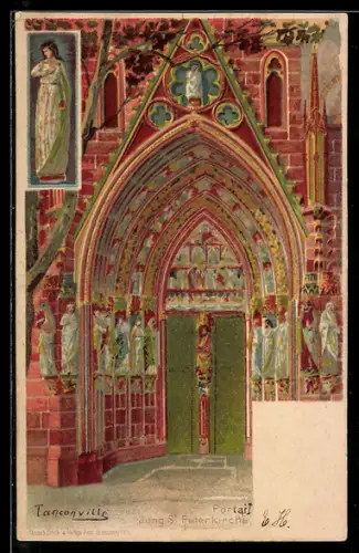 AK Tanconville, Portail de l`Église de Saint Pierre le Jeune