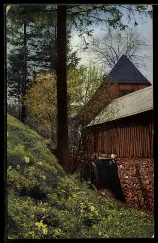 Künstler-AK Photochromie Nr.3395: Partie an der Wassermühle
