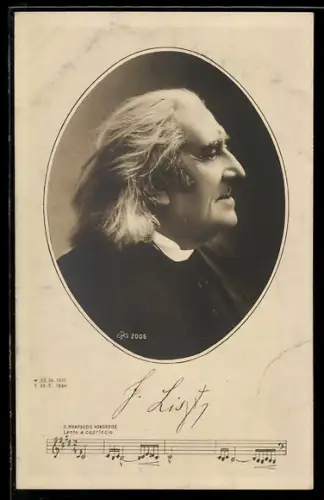 AK Profilporträt des Komponisten Franz Liszt