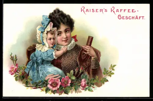 Lithographie Kaiser`s Kaffee-Geschäft, Werbung