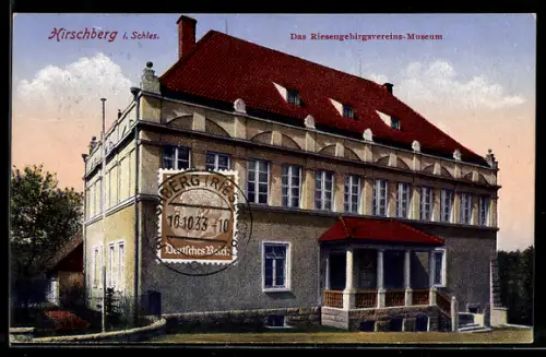 AK Hirschberg i. Schles., Riesengebirgsvereins-Museum in der Aussenansicht
