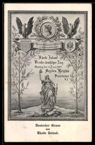 AK Providence, RI, Vieter deutscher Tag 1909, Boyden Heights, Rhode Island