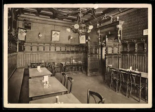 AK Breslau, Restaurant Conrad Kissling, Innenansicht