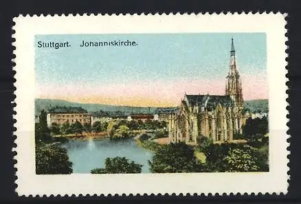 Reklamemarke Stuttgart, Ansicht der Johanniskirche