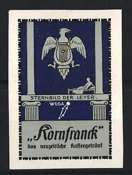 Reklamemarke Kornfranck, Kaffeegetränk, Sternbild der Leyer mit Stern Wega