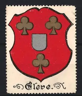 Reklamemarke Kleve, Wappen mit Kleeblättern