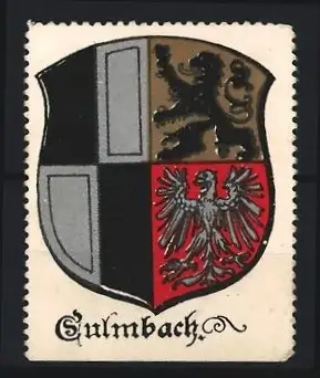 Reklamemarke Kulmbach, Wappen, Löwe und Adler