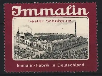 Reklamemarke Immalin, Schuhputz, Immalin-Fabrik