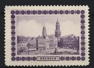 Reklamemarke Dresden, Stadtansicht mit Kirchtürmen