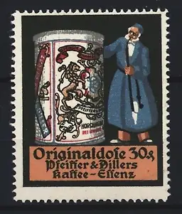 Reklamemarke Pfeifer & Dillers Kaffee-Essenz, Originaldose