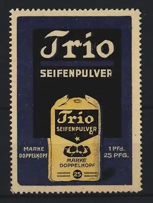 Reklamemarke Trio Seifenpulver, Marke Doppelkopf, Verpackung