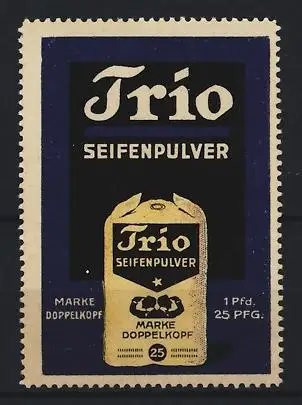 Reklamemarke Trio Seifenpulver, Marke Doppelkopf, Verpackung