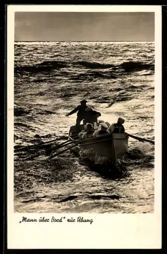 AK Mann über Bord zur Übung, Kriegsmarine