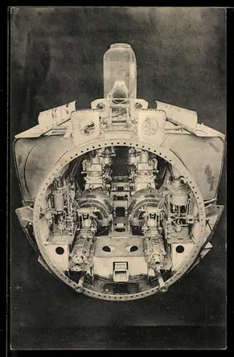AK Blick in den Maschinenraum eines U-Bootes