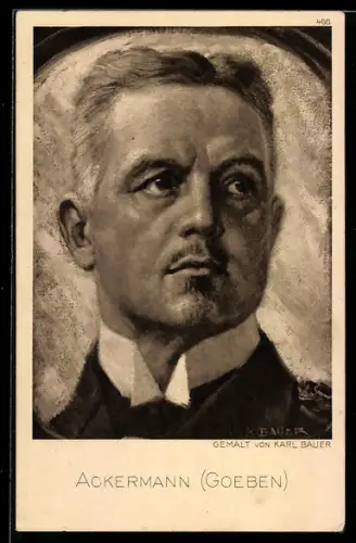 Künstler-AK Kommandant Ackermann von grossen Kreuzer Goeben