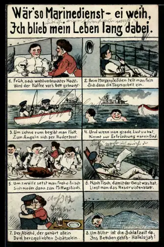 AK Wär`so Marinedienst- ei weih, Ich blieb mein Leben lang dabei, Schönes Leben auf einem Kriegsschiff