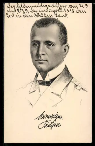 AK Kapitänleutnant Otto Weddigen in Uniform, Kommandant des U-Bootes U-9