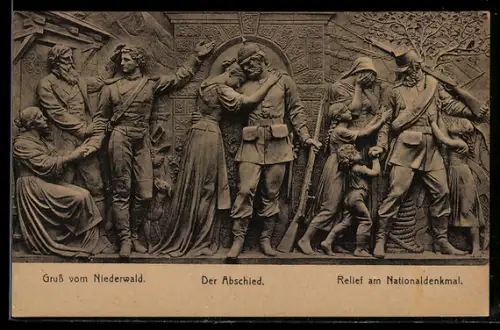 AK Relief am Nationaldenkmal auf dem Niederwald, Der Abschied